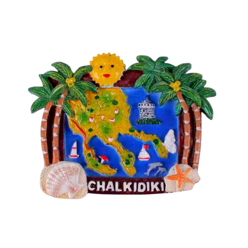 Tουριστικό μαγνητάκι Souvenir – Σετ 12pcs - Resin Magnet - Chalkidiki - 678071