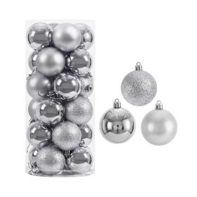Σετ Χριστουγεννιάτικες μπάλες - 8cm - 24pcs - 326109 - Silver