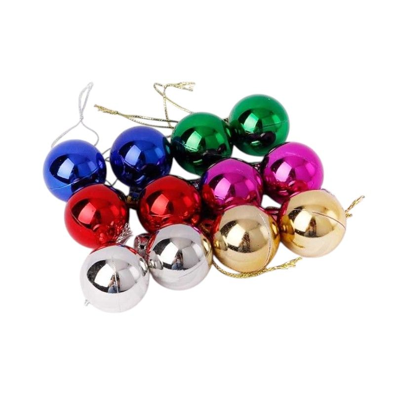 Σετ Χριστουγεννιάτικες μπάλες πολύχρωμες - 8cm - 12pcs - 326062